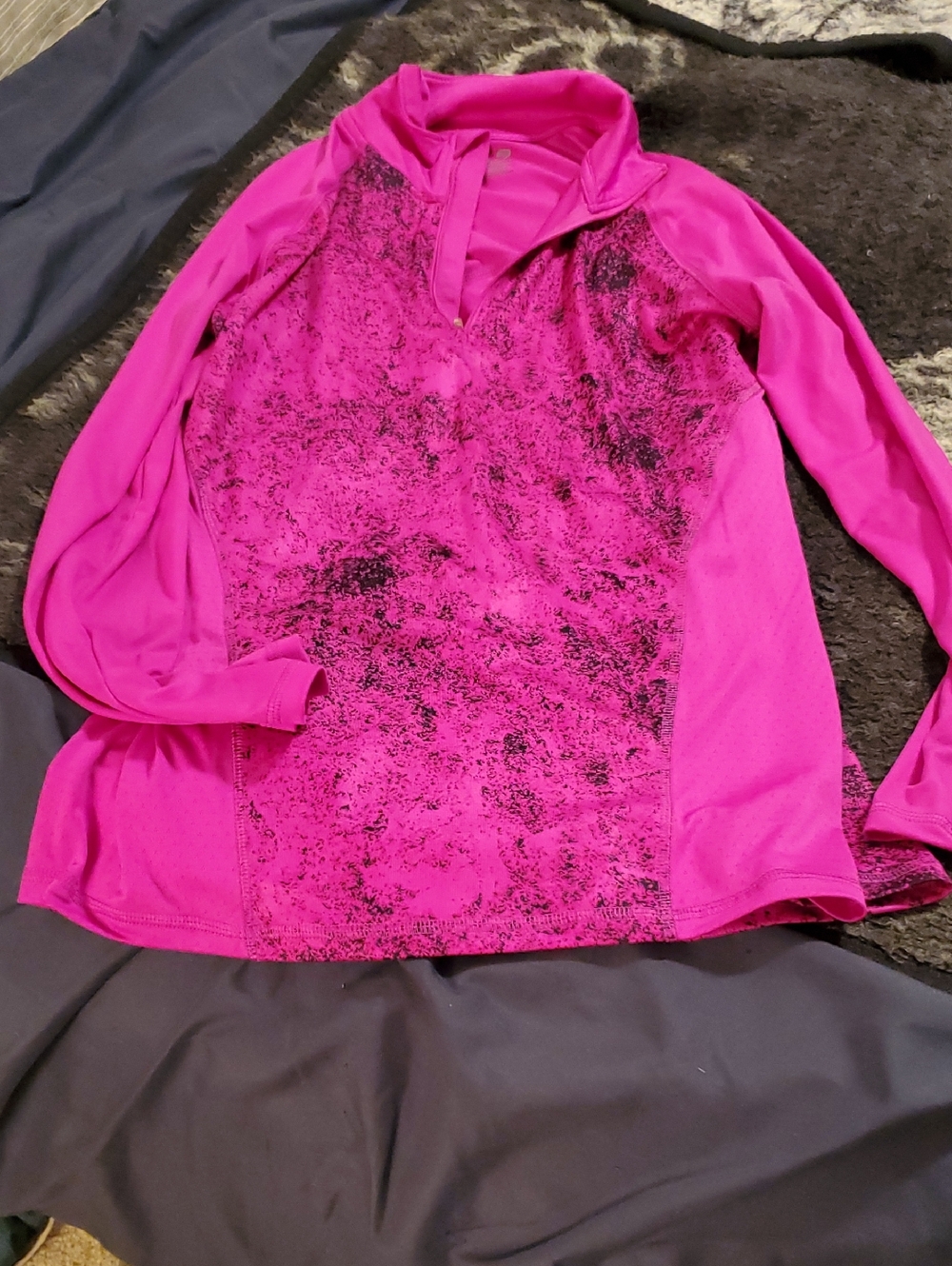 C9 by Champion Bright Pink Long Sleeve Pullover with Speckled Front